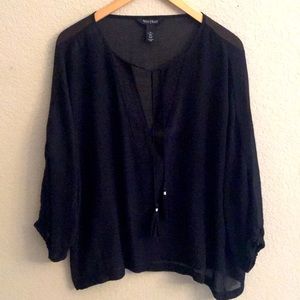 Black peasant blouse